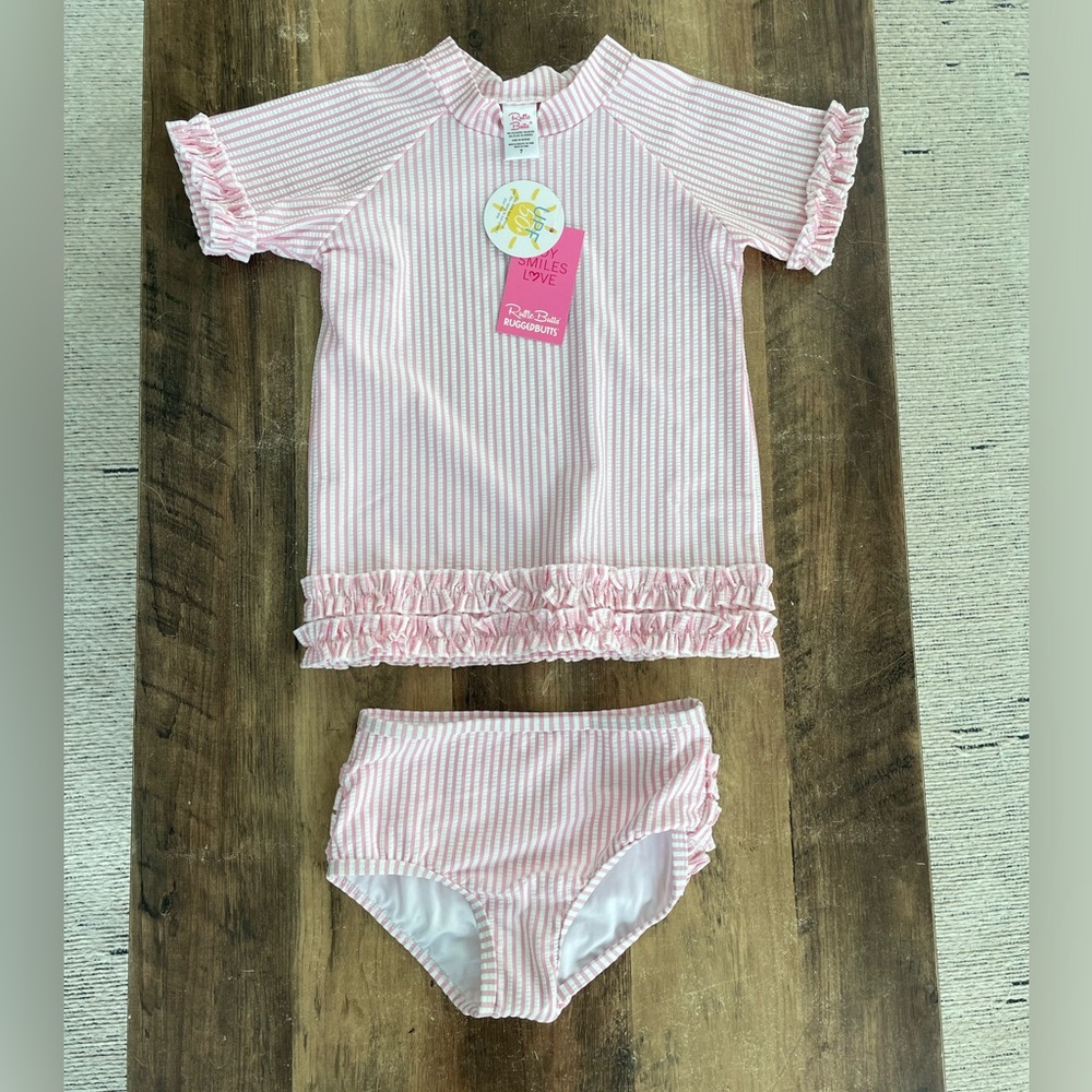 RuffleButts Rashguard and Bikini Bottoms